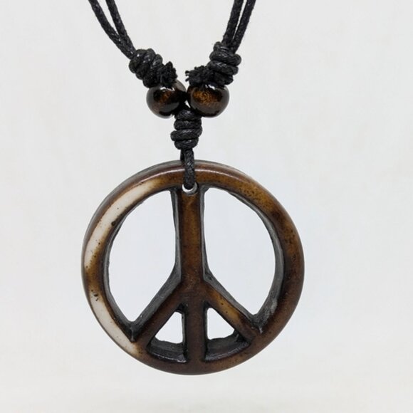 New Hippie Peace Necklace Vintage Inspired Unisex Men Women Boho Bohemian - Picture 4 of 8